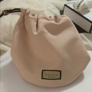 Gucci Pink Cosmetic Drawstring Pouch
